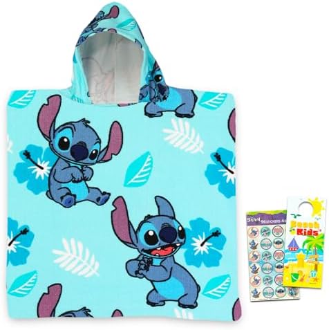 Lilo and Stitch Hooded Towel Set for Kids With Stickers