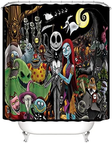 Halloween Twister - Christmas-Themed Bath Curtain for Kids Durable Water-resistant