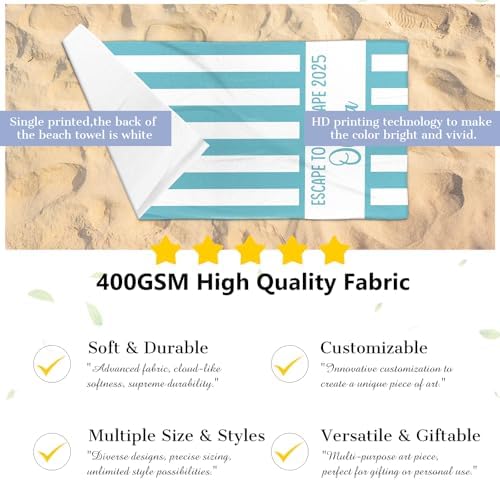 Personalized Beach Towels with Name Logo 400GSM