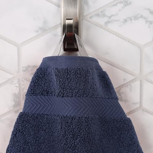 Superior Zero Twist 100 Cotton Bath Towel Set of 2 Midnight Blue