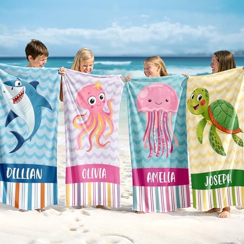Personalized Name Beach Towels for Kids