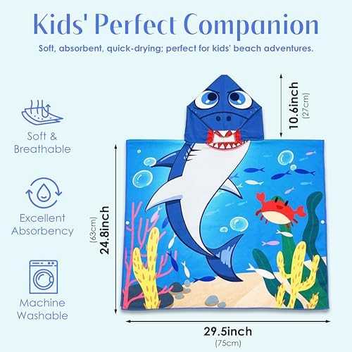 Shark Beach Towel 30x25