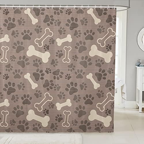 Homersive Animal-Themed Dog Bone Patterned shower curtain
