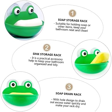 Frog-Shaped Soap Storage Rack for Kids Bathrooms
