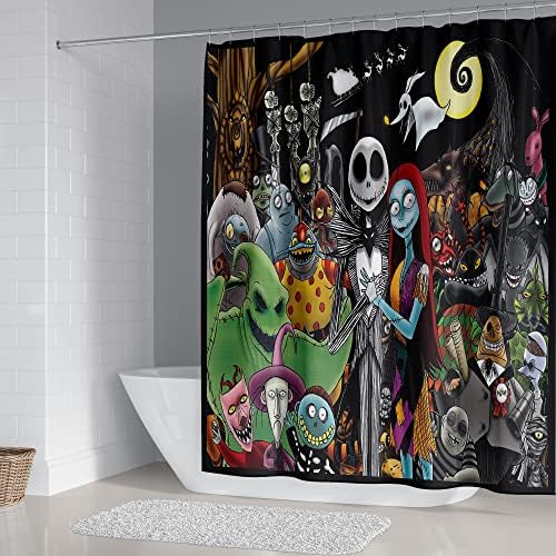 Halloween Twister - Christmas-Themed Bath Curtain for Kids Durable Water-resistant