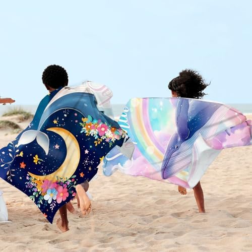 NIBESSER Personalized Name Beach Towels for Kids Durable Lightweight
