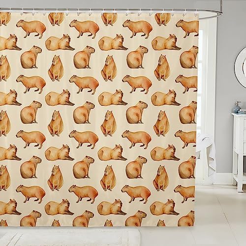 Stylish Capybara Bathroom Shower Curtain