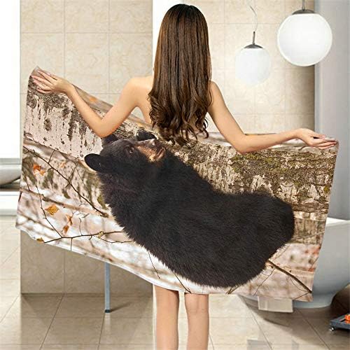 Birch Black Bear Climb Bath Towel