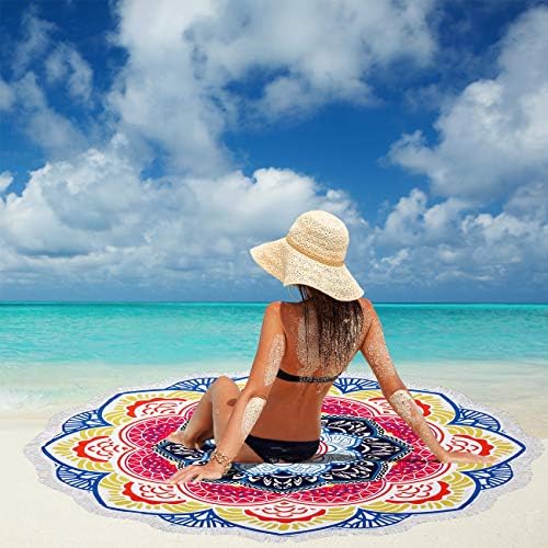 Violet MistOversized tha Beach Towel with Mandala Design