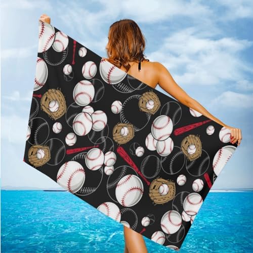 Baseball Beach Towel 52x33 Microfiber Big