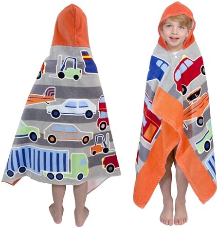 vehicle grey hoop bath towel for kids 30x50