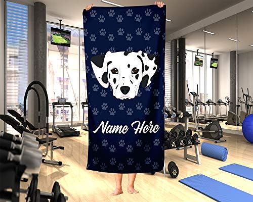Personalized Dalmatian Face Beach and Bath Towels - Large and Medium