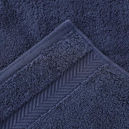 Superior Zero Twist 100 Cotton Bath Towel Set of 2 Midnight Blue