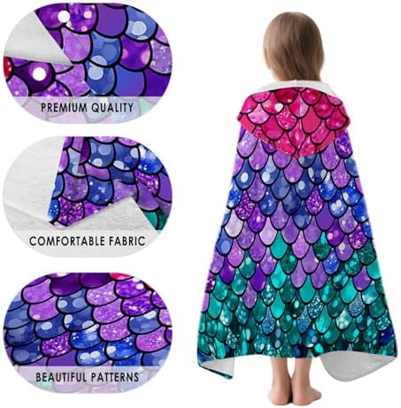 Mermaid Hooded Beach Towel for Kids