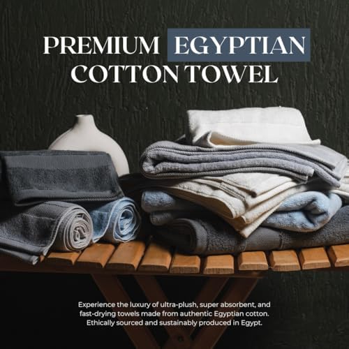 Lux Thread Egyptian Cotton Towel Set 6 Piece Dark Gray