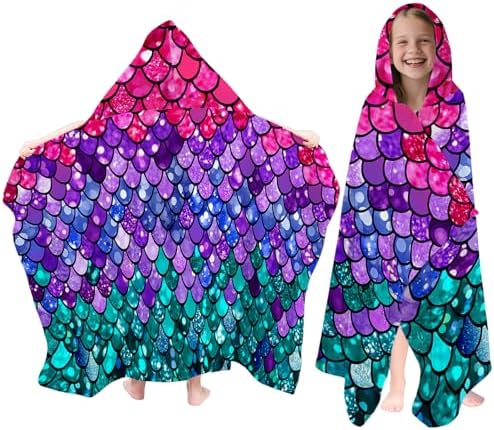 Mermaid Hooded Beach Towel for Kids