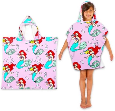 Disney The Little Mermaid Hooded Towel Set for Kids Girls Boys