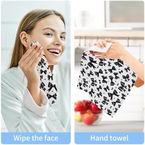 YANENDIE Black Bows Washcloths