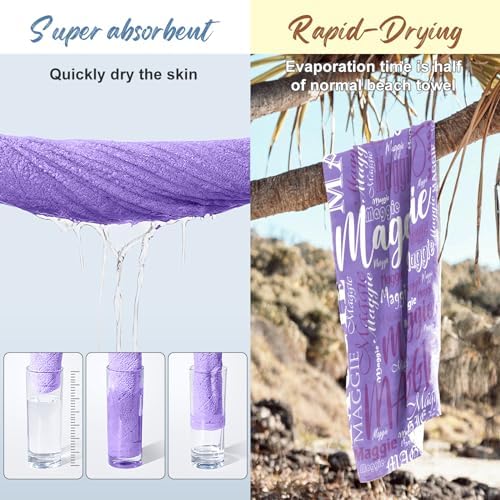 Hoomall Custom Beach Towel with Name for Kids and Adults