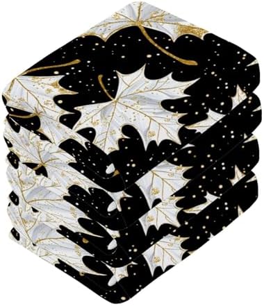 Cost-Effective Soft High-Quality Gold Maple Leaf Washcloth Set