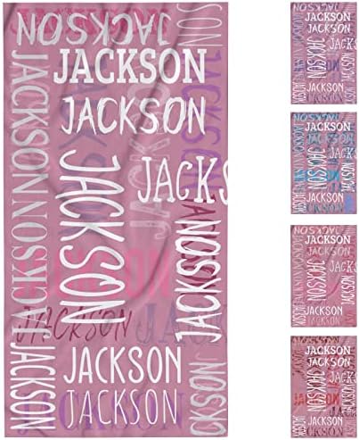 Personalized Beach Towel Custom with Name Light Rose Red