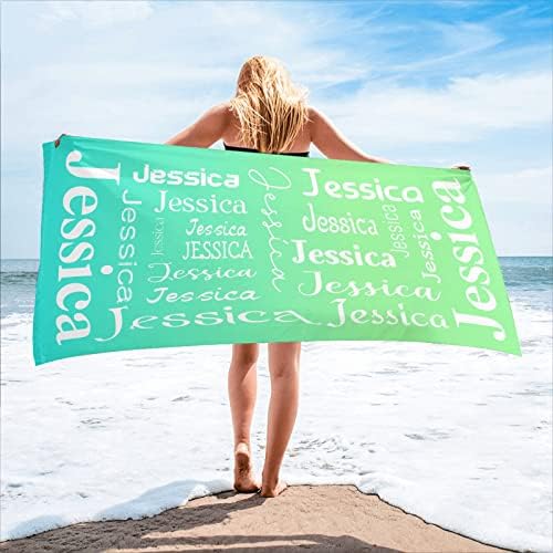 Vibrant Light Blue Green Beach Towels