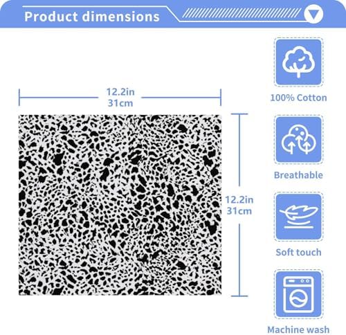 YANENDIE Leopard Print 12x12 Washcloths Towels