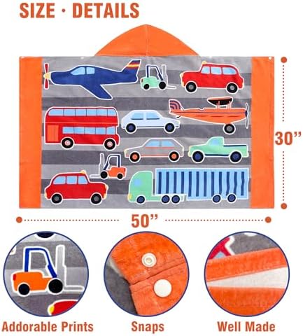 vehicle grey hoop bath towel for kids 30x50