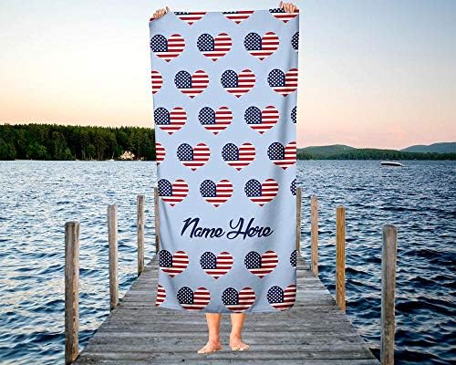 United States Independence 4th of July Birthday Beach Towel