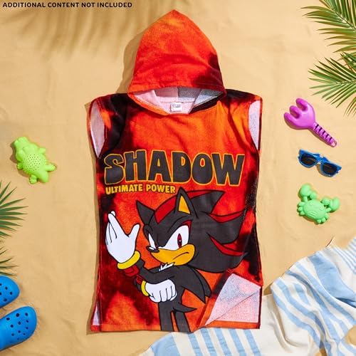 Get Trend Sonic Kids Bath Beach Towels Red Shadow Hoodie Ages 4-9