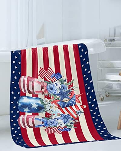 Chees D Zone USA Flag Stars Bath Towel Set