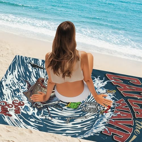 WZOMT Microfiber Shark Beach Towel