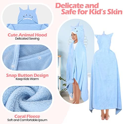 Moukeren 3 Pcs Hooded Towel for Kids