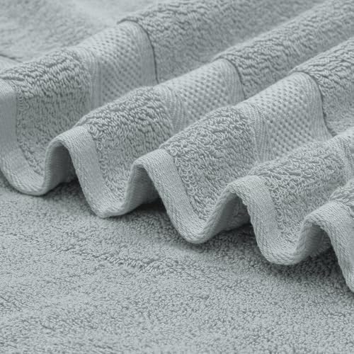 MoNiBloom 6-Piece 100 Cotton Hand Towels Gray
