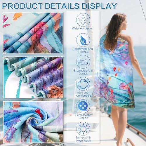Beach Towels - 2 Pack Extra Large Beach Towels Set for Vacation
