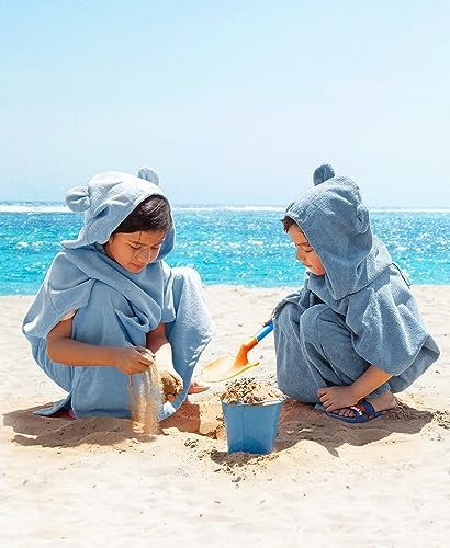 MissShorthair Towel Poncho for Kids Hooded Beach Towel