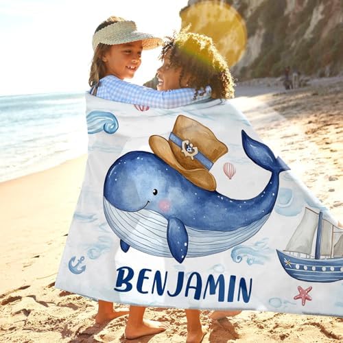 Personalized Beach Towels for Boys with Custom Name