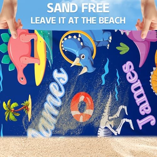 Snewvie Custom Dinosaur Beach Towels for Kids