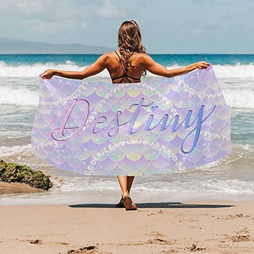 Artsadd Personalized Beach Towel with Name 30x60 Kids Pool Towel