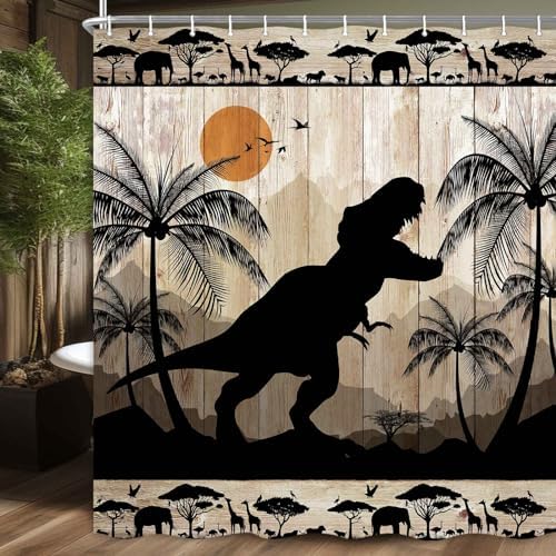 JAWO Dinosaur Shower Curtains for Kids