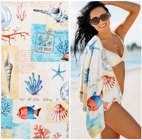 Seahorse Beach Towel 60x30 Cotton Blend Soft and Absorbent