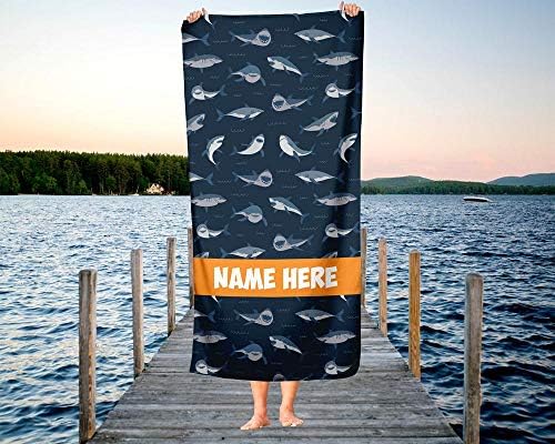 Extra Large Thick Cotton Shark Towels Personalized Design Beach and Travel Use
