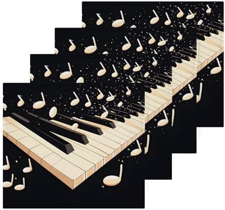 Piano Keys Soft Cotton Washcloth Set