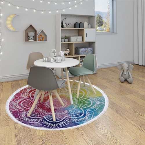 IcosaMro Mandala Microfiber Beach Blanket - Blue