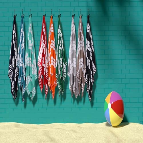 Superior Cotton Cabana Beach Towels - Light Grey