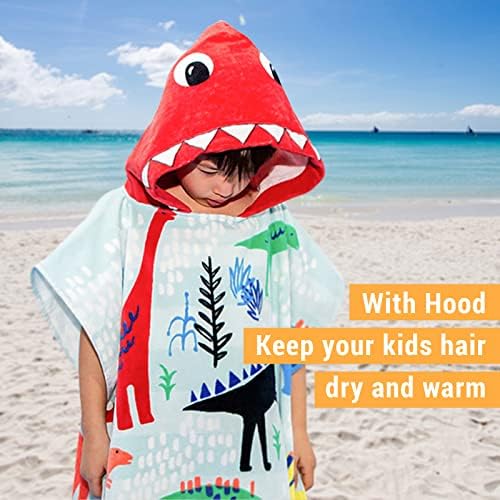 Kids Hooded Towel Bath Beach Soft Cotton Poncho for Girls and Boys