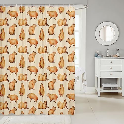 Stylish Capybara Bathroom Shower Curtain