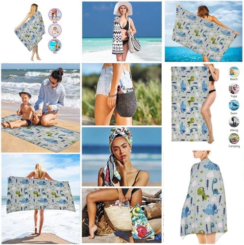 StamprSpringt Dinosaur Beach Towels for Kids 30x60 cm