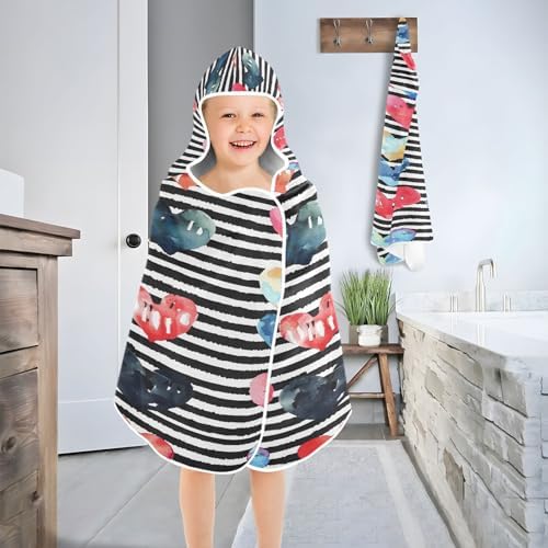 Heart-Printed Toddler Beach Towel Thick Eco-Friendly