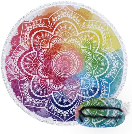 IcosaMro Mandala Microfiber Beach Blanket - Blue